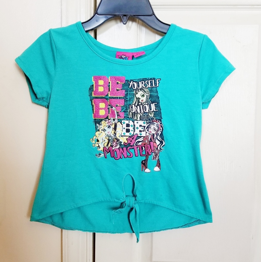 Teal monster high be a monster kids shirt